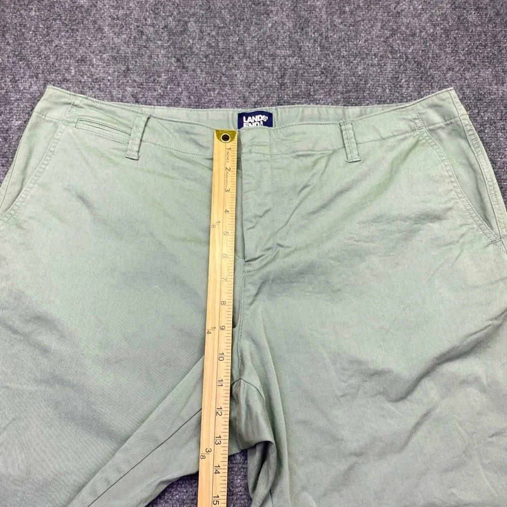 Lands End Womens 18P Sage Green Chino Pants Cotton Stretch Petite 10332